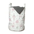 thumbnail image 1 of Christmas Laundry Bag, Winter Theme Different Santa Clauses Motifs Childish Style, Hamper Basket with Handles Drawstring Closure for Laundromats, 13" x 19", Rose Pale Sage Green, by Ambesonne, 1 of 4