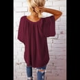 thumbnail image 4 of Blusas Elegantes e Informales para Mujer, -Verano 2025, Cuello en V, Corta, Blusas de Informales para Negocios. Rojo L, 4 of 7