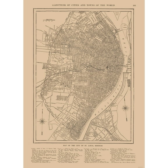 Historic City Map - St Louis  Missouri - Reynold 1921 - Vintage Wall Art