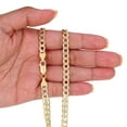 thumbnail image 3 of Nuragold 10k Real Yellow Gold Cuban Curb Link 6.5mm Diamond Cut Pave Chain Necklace (18"-30") Two Tone Italian Jewelry for Men, 3 of 6