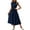 Dark Blue, variant on Women's Tied Ruffled Cap Sleeve Midi Dress 95% polyester 5% elastane for a chic silhouette suitable for events