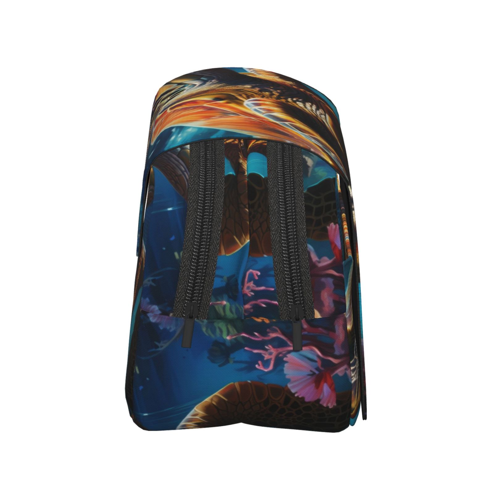 Rateoe Colorful Flower Sea Turtle Pattern Double Clamshell Pen Case, Storage Organizer with Two Zipper Compartments– Holds Up to 50 Pencils & Pens