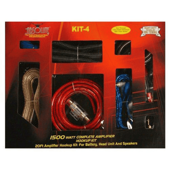 Absolute KIT4 PRO Car Marine 4 Gauge 2000 Watts Amplifier Amp Kit