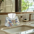 thumbnail image 5 of SEANATIVE Dragonfly Tissue Box Cover PU Leather Tissue Box Holder Rectangular Tissue Cover Flowers Tissue Paper Organizer for Bathroom Vanity Countertop Night Stands Desk Car Office 2 Pcs, 5 of 7