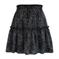 thumbnail image 5 of Skirts for Women Skirt Platform Competitor Analysis Women's Summer Cute High Waist Ruffle Skirt Print Swing Beach Skirt Black M, 5 of 5