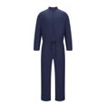 thumbnail image 3 of DDAPJ pyju Men's Long Sleeve Work Jumpsuit Clearance Sales,Big and Tall Zip Up Overall Solid Color Cotton Linen Jumpsuits Casual Drawstring Pants One Piece Tracksuit with Pockets, 3 of 5