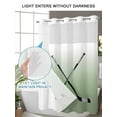 thumbnail image 4 of No Hook Shower Curtain with Snap in Liner,Golf Clubs Outdoor Sports Waterproof Bath Curtain Double Layers with See Through Top Window,Sage Green Gradient Hotel Shower Curtains 60x72in, 4 of 9