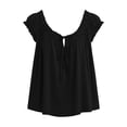 thumbnail image 4 of SwiftWear Women's Ruffle Drawstring Cute Tank Top Crew Neck Sleeveless Cami Casual Loose Fit Beach & Vacation Top​, 4 of 8