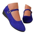 thumbnail image 3 of Yuanlong Women's Casual Shoes Suede Buckle Strap Wedge Mary Jane Solid Color Comfortable Stylish Holiday Shoes, 3 of 8