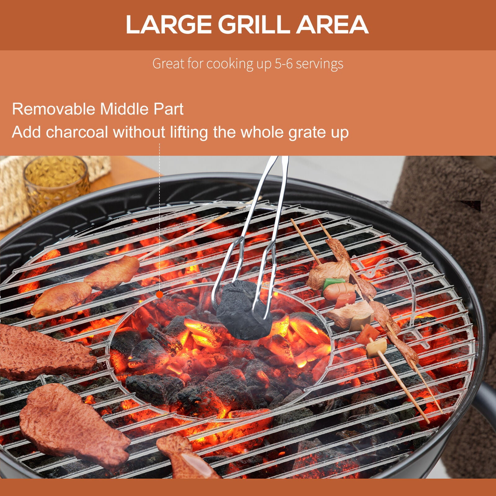 Charcoal Grill on Wheels Smoker Grill with Table Shelf Walmart