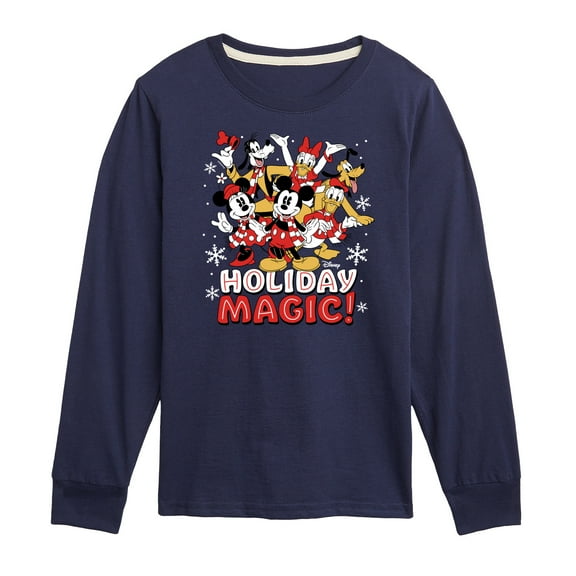 Disney - Mickey and Friends Holiday Magic - Toddler & Youth Long Sleeve Graphic T-Shirt