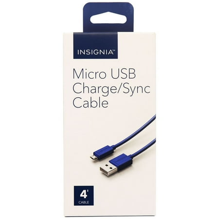 - Insignia Universal 4-Foot Micro-USB to USB charge and Sync Cable - Blue
