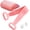 Pink+pink, variant on OKYWHOP Silicone Back Scrubber for Shower & African Net Sponge Net Set, 36'' Dual-Sided Back Washer & African Long Bath Sponge, Extendable Long Silicone Body Brush(Black+Black)