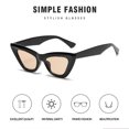thumbnail image 4 of Siminsem Mirrored Square Sunglasses for Women, Retro Wide Temple Summer Shades, UV Protection Colorful Lens Statement Eyewear, Grey, One Size, 4 of 5