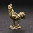 thumbnail image 3 of Brass Rooster China Fengshui Animal Ornament Statue Wealth LuFor CKy Home Adorn, 3 of 8