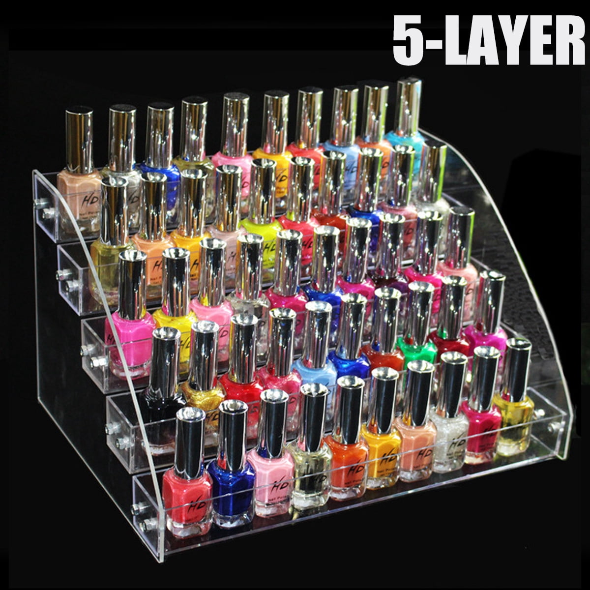 2/3/4/5/6/7 Tier Clear Acrylic Makeup Nail Polish Storage Rack ...