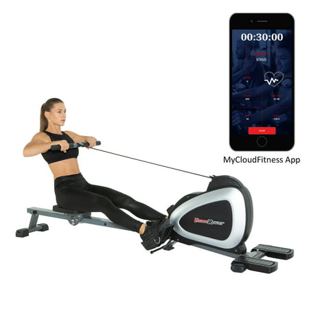 FITNESS REALITY 1000 PLUS Bluetooth Magnetic Rowing Machine Rower with Extended Optional Full Body Exercises and Free (Rowing Machine Best Exercise)