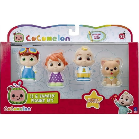 CoComelon JJ & Family Action Figure Set with 12 Months & Up, 7.5'', 4 Pack