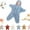 Blue, variant on Baby Starfish Onesie, Thick Imitation Fleece Starfish Newborn Sleeping Bag, Infant Footie Jumpsuit Winter Warm Outfits