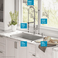 thumbnail image 4 of KRAUS Kitchen Combo with Pax? Undermount Stainless Steel 31 in. Single Bowl 16 Gauge Sink and Nola? Commercial Kitchen Faucet with Soap Dispenser in Chrome, 4 of 12