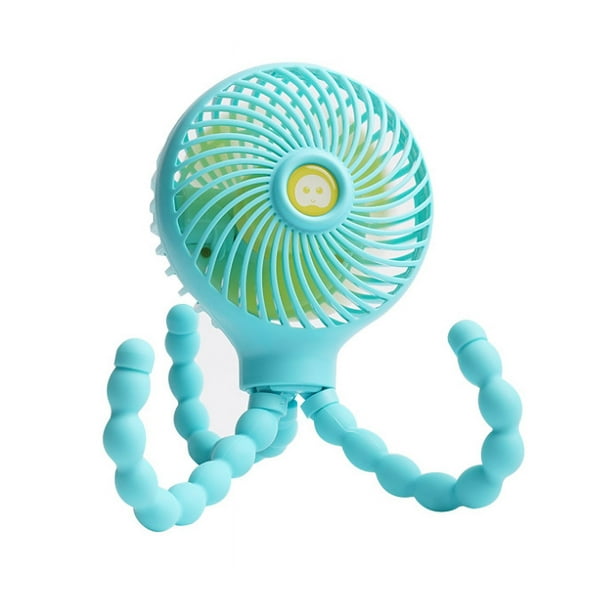 Ventilador USB, Mini Ventilador Silencioso, Ventilador para Cochecito de Bebé, con Trípode Flexible, Portátil de 3 Velocidades Ajustables, para Camping, Oficina, Deportes, Viajes, USB o con Batería oso de fresa Electrónica