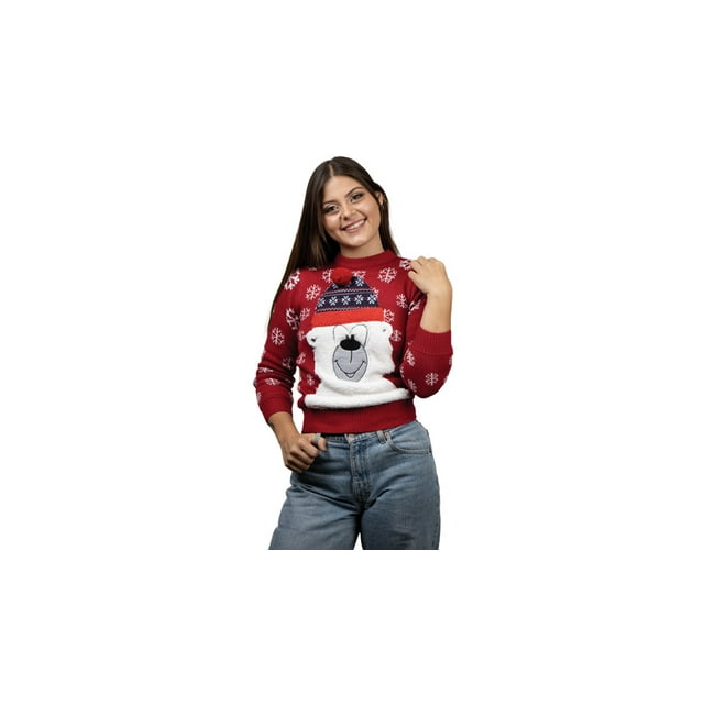 Sueter navideño Rev Sueter cerrado cuello redondo tejido Oso polar