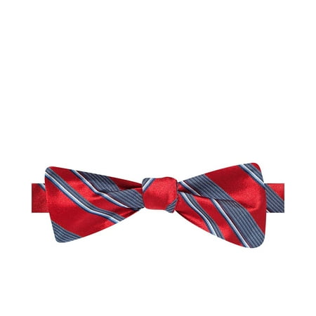 Butterfly Silk Tie - Ryan Seacrest Award Stripe Silk Adjustable To-Tie Butterfly Bow Tie Red & Blue