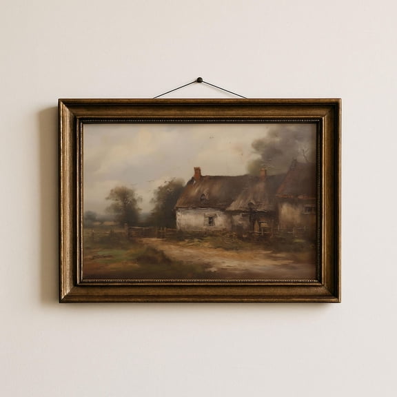 Vintage Moody Cottage Wall Art Rustic Countryside Timeless Farmhouse Landscape Print Antique Country Home Décor Autumn Wall Art Poster, Unframed Poster Size 8x12 F03.1.15l1339