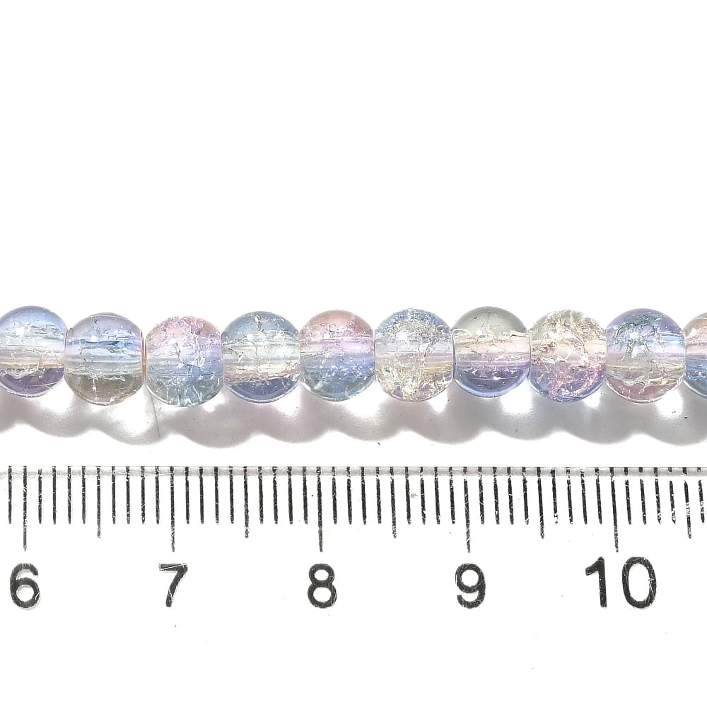 20 strand Crackle Glass Beads Strands Round Two Tone Cornflower Blue 6~6.5mm Hole: 1.2mm 151pcs/strand 31.42 inch(79.8cm)