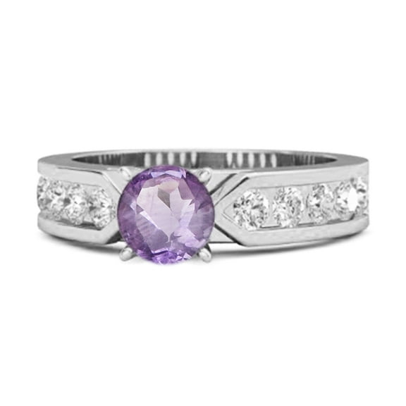 0.85 Ct Amethyst 925 Sterling Silver Marguerite Tale Of Beauty Women Valentines Day Gifts Ring