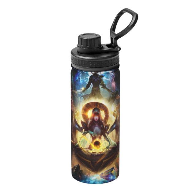 Botella de agua aislada de League of Legends, de acero inoxidable de 18 oz, novedosa, deportiva, portátil, para viajes, gimnasios al aire libre
