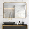 thumbnail image 3 of Cterwk 30x40 Inch Rectangular Makeup Mirror Vanity Mirror Gold Metal Frame Wall Mirror for Bathroom, Living Room, 3 of 8