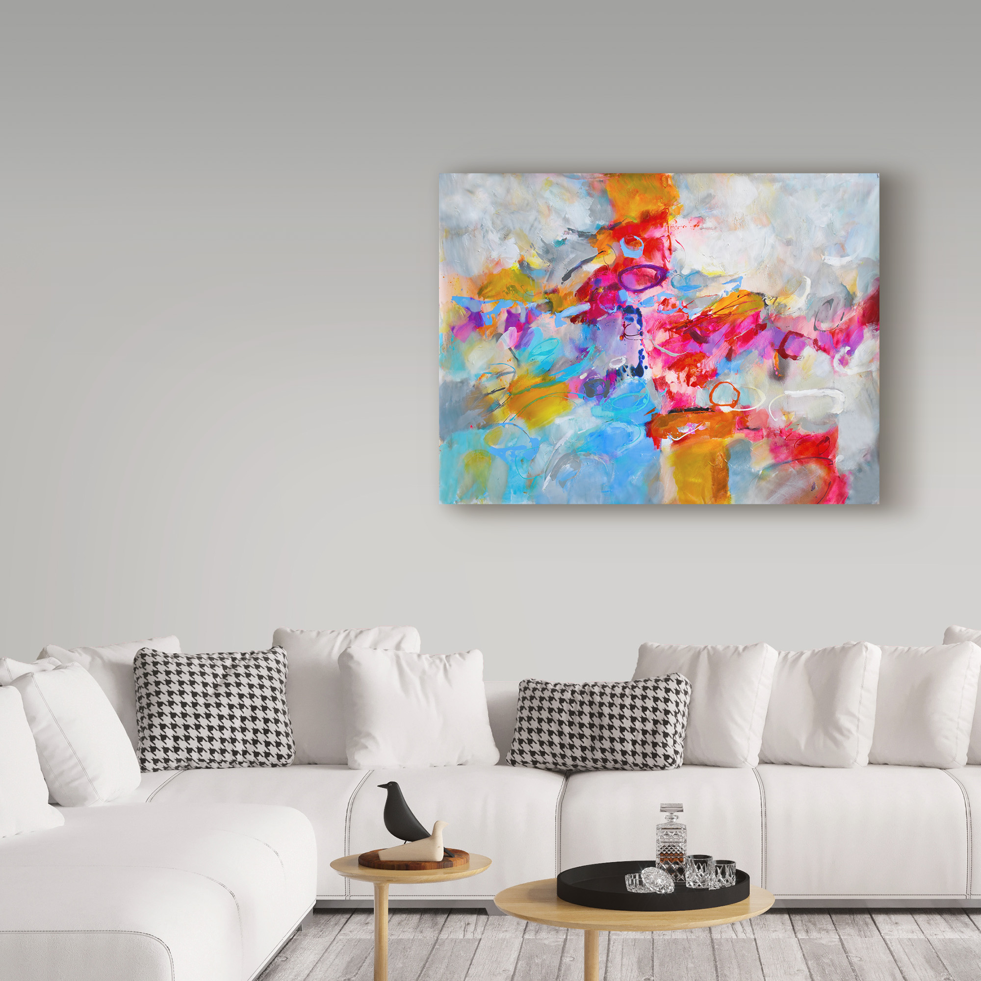 Trademark Fine Art 'Pink And Orange Paint' Canvas Art by Gabi Ger