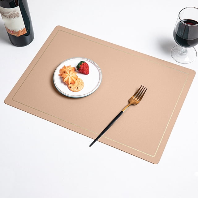 ZZkhGO Leather Heat Insulating Placemat, Double Sided Table Runner, Western Style Dining Mat for Hot Dish Protection