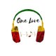 thumbnail image 2 of Camiseta informal de cuello redondo para mujer, con auriculares con estampado geométrico y estampado "One Love", tejido de punto de algodón, elasticidad media, ajuste cómodo para todas las estaciones., 2 of 6