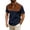 Mens Shirt Navy, variant on Mens Waffle Zip-Up Standing Collar Pullover Short Sleeve Shirt Summer Color Block Casual Outerwear Fathers Gift