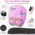 thumbnail image 5 of Mouse Pad with Wrist Support 4 in1 Set, XXL Big Game Mousepad + Keyboard Wrist Rest + Mouse Wrist Rest Pad +Coaster Gaming Mat for Work Study Home Office I Gradient Pink Butterfly Flower, 5 of 15