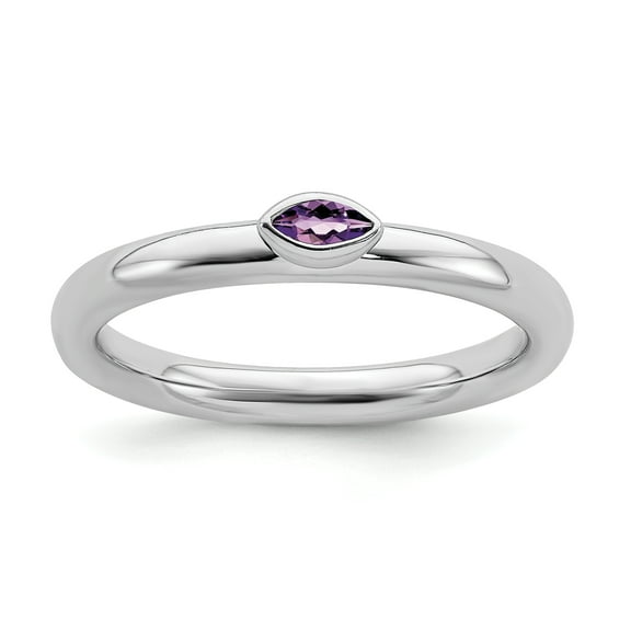 Sterling Silver Stackable Expressions Amethyst Ring