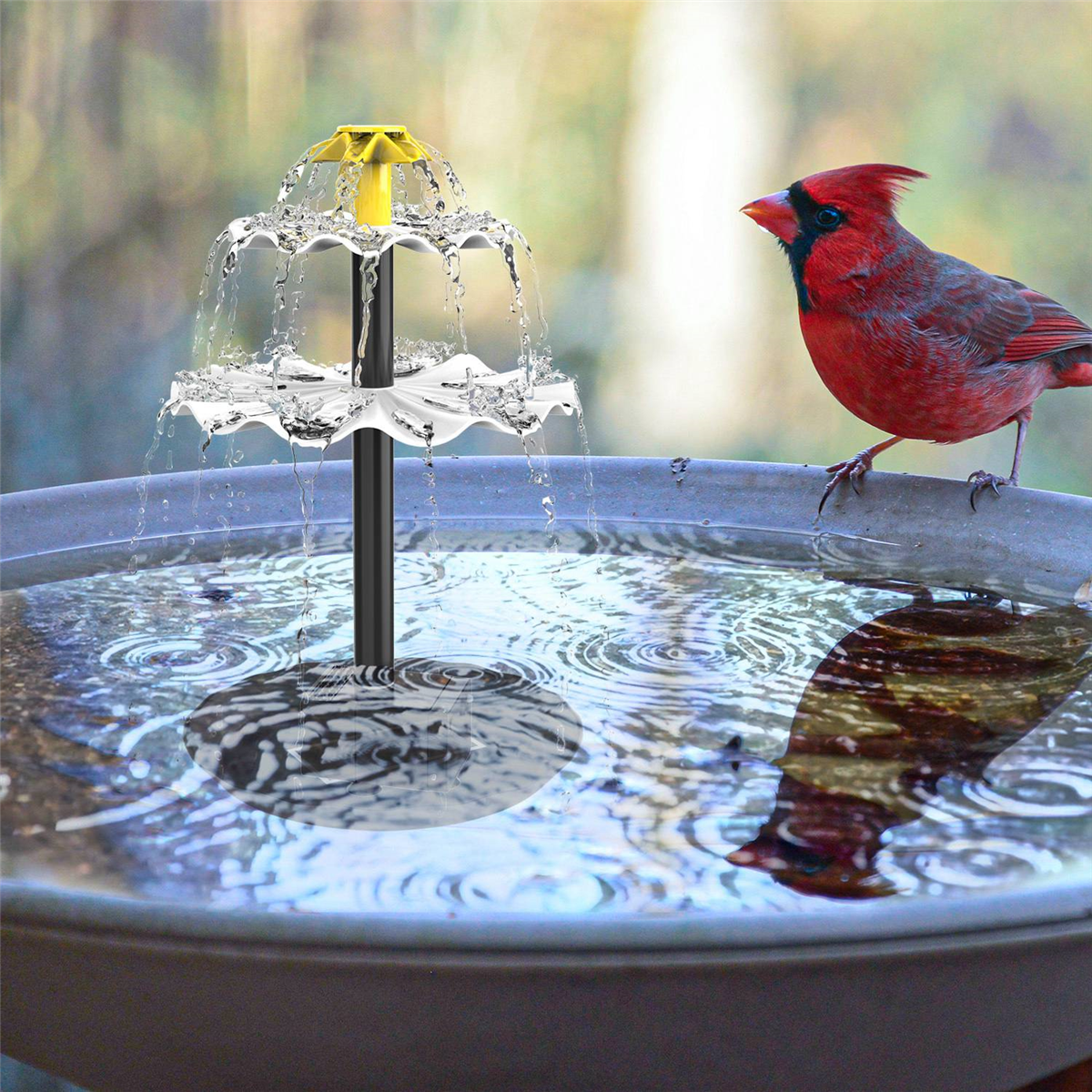 3 Tiered Bird Bath with Solar Pump,DIY Solar Fountain Detachable and Suitable for Bird Bath, Garden Decoration,Outdoor