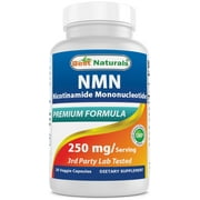 Best Naturals NMN Supplements Nicotinamide Mononucleotide 250 mg 30 Vegetarian Capsules | NAD Booster for Cellular Repair & Energy