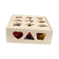 thumbnail image 2 of Lipstore Wooden Shape Sorting Box Classic Blocks Threading Toy for Children Kids Baby 21 Holes, 2 of 8