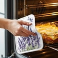 thumbnail image 3 of Purple Lavender Pot Holders for Kitchen Heatproof Potholder, 4 Pack Pastoral Botanical Floral Dragonfly Hot Pads Multipurpose Oven Pads Cloth Potholders Trivet for Cooking and Baking, 3 of 8