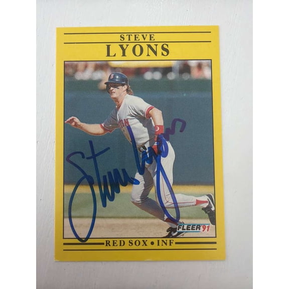 1991 Fleer Update Steve Lyons Auto U-6 Baseball Card Boston Red Sox Boston Red Sox MLB Autographed Baseball Trading Card
