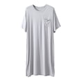 thumbnail image 6 of QSAWXQZ Men's Sleepshirt Crew Neck Short Sleeve Knee Length Breathable Lounge Nightshirt Sleepwear with Pocket L, 6 of 9