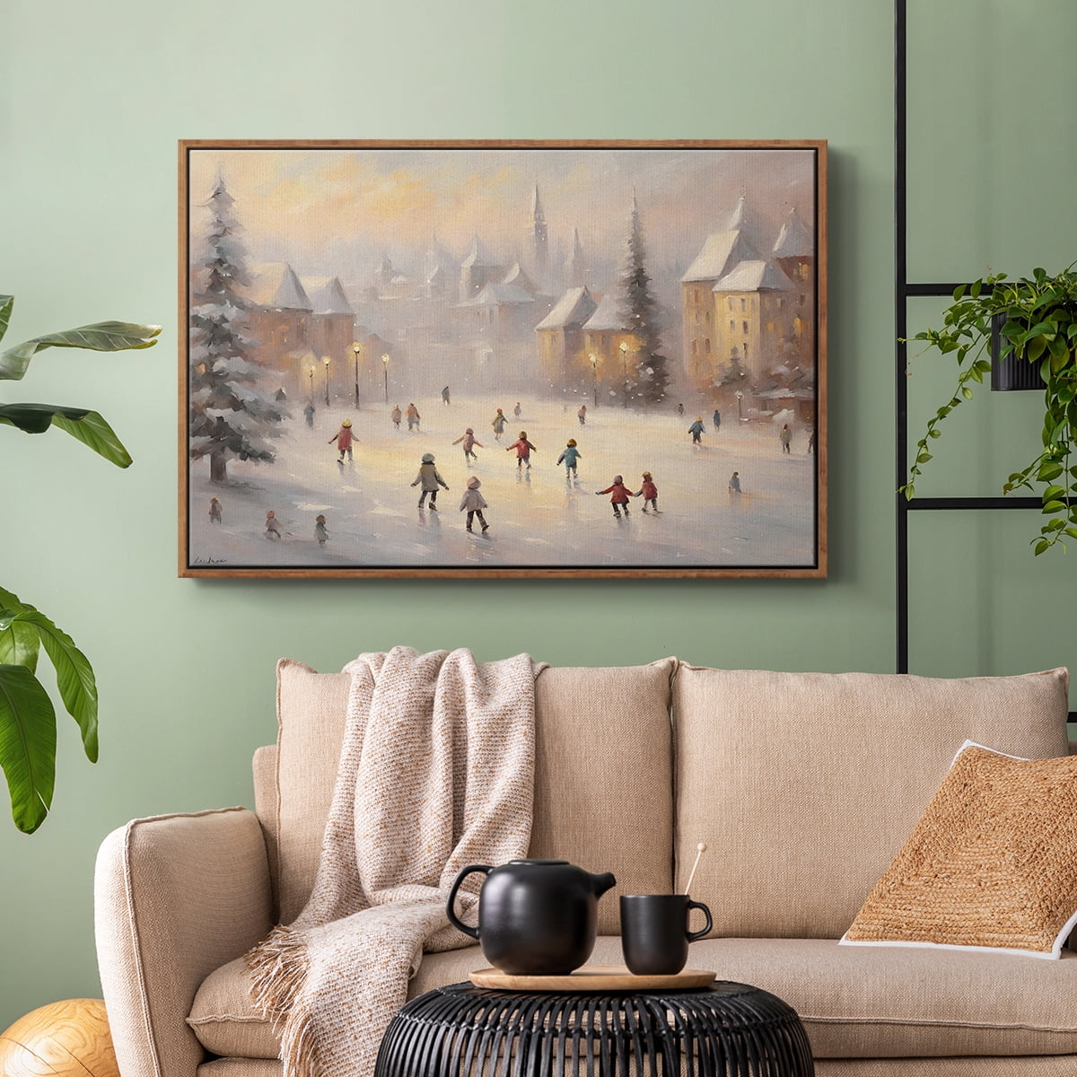 Vintage Landscape-CLXXIII By Wexford Home Framed in Walnut Wood Gallery Wrapped Canvas 17 in. x 25 in.