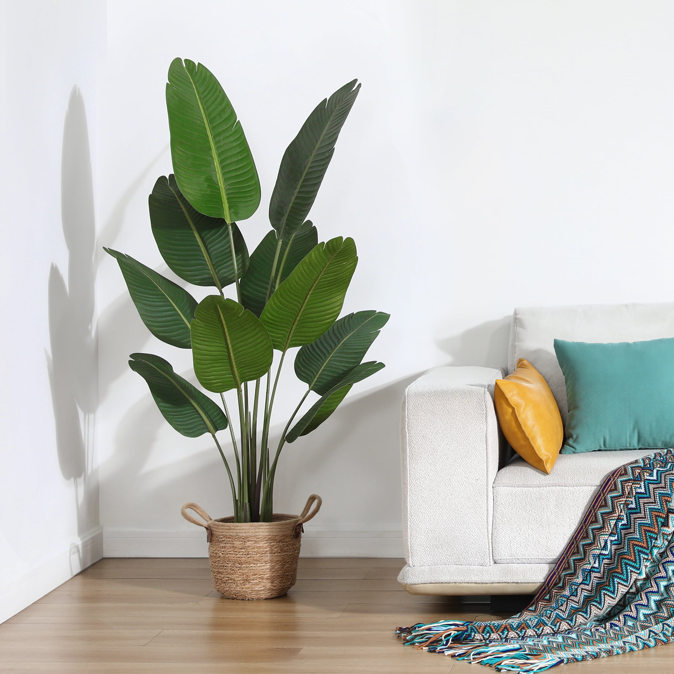 DR.Planzen 5 Feet Artificial Bird of Paradise Plant Fake Tropical Palm Tree for Indoor Outdoor, Perfect Faux Plants for Home Garden Office Store Decoration