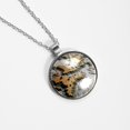 thumbnail image 4 of Map section Elegant Glass Circular Pendant Necklace - Stylish and Trendy Jewelry for Women, 4 of 5