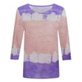 thumbnail image 4 of Birdeem T-Shirt Imprimé pour Femmes, Blouse Mi-Longue à Manches 3/4, Col Rond, Hauts Décontractés, 4 of 12