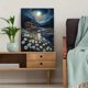thumbnail image 5 of Qisvanset 12x16 Inch Moon Daisy Meadow Canvas Wall Art, Ethereal Night Nature Scenery Tranquil Home Decor, 5 of 8