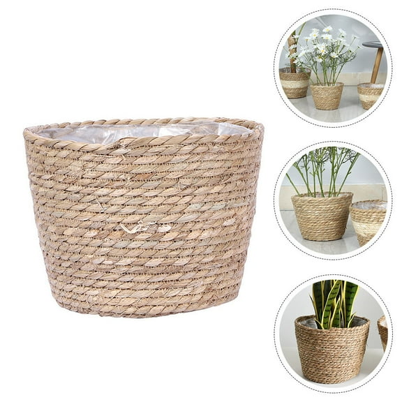 Greenadscape 1Pack Wicker Baskets for Plants in Rustic Style 18X18X15CM